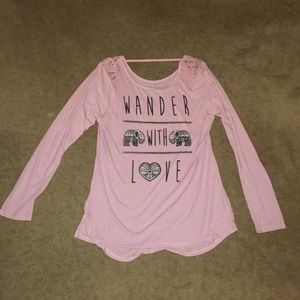Pink long sleeve elephant shirt